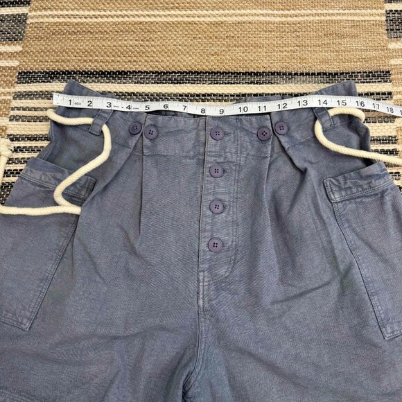 Free People Women's Coney Beach Shorts Bohemian Linen Blend Blue Mirage Size Med - Picture 9 of 13